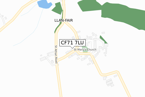 CF71 7LU map - large scale - OS Open Zoomstack (Ordnance Survey)