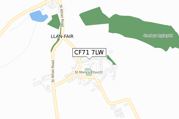 CF71 7LW map - large scale - OS Open Zoomstack (Ordnance Survey)