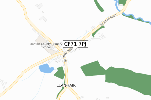 CF71 7PJ map - large scale - OS Open Zoomstack (Ordnance Survey)