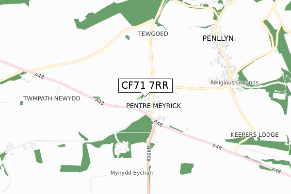 CF71 7RR map - small scale - OS Open Zoomstack (Ordnance Survey)