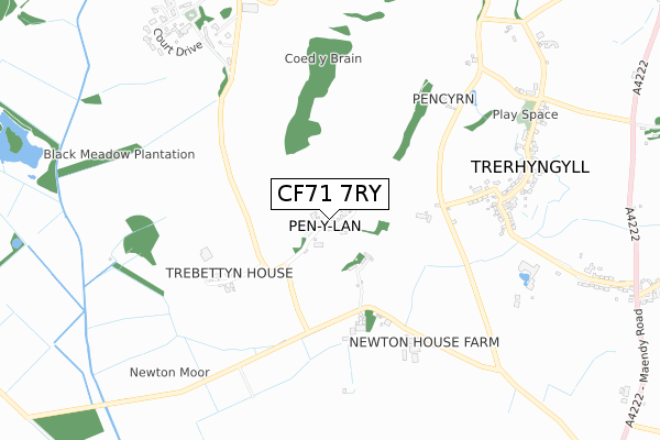 CF71 7RY map - small scale - OS Open Zoomstack (Ordnance Survey)