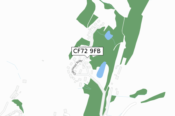 CF72 9FB map - large scale - OS Open Zoomstack (Ordnance Survey)