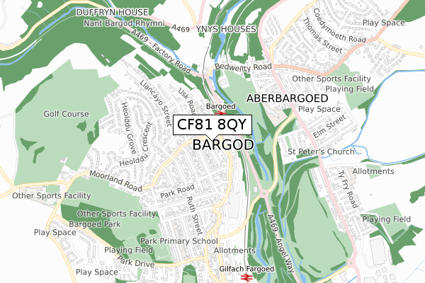 CF81 8QY map - small scale - OS Open Zoomstack (Ordnance Survey)