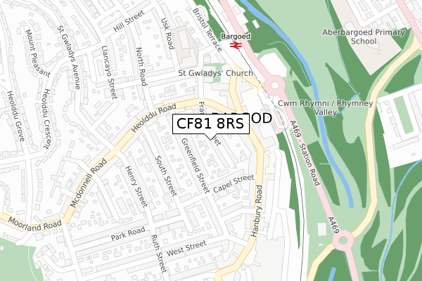 CF81 8RS map - large scale - OS Open Zoomstack (Ordnance Survey)