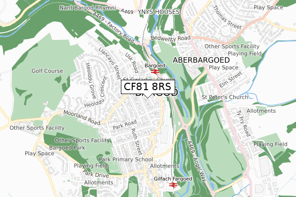 CF81 8RS map - small scale - OS Open Zoomstack (Ordnance Survey)