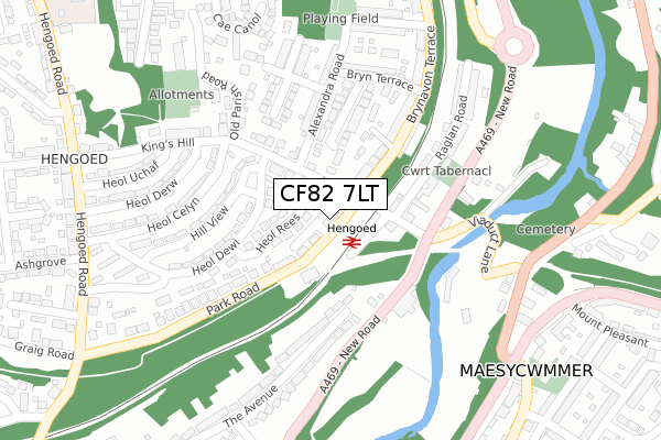 CF82 7LT map - large scale - OS Open Zoomstack (Ordnance Survey)