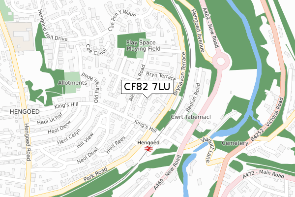 CF82 7LU map - large scale - OS Open Zoomstack (Ordnance Survey)