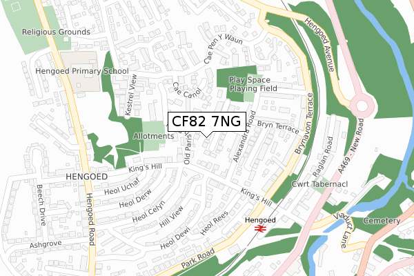 CF82 7NG map - large scale - OS Open Zoomstack (Ordnance Survey)