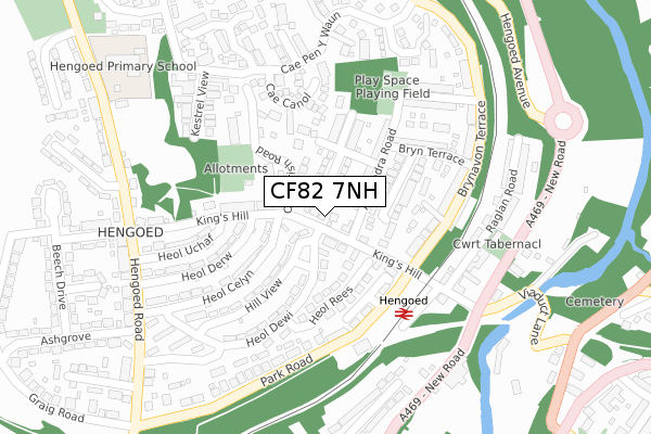 CF82 7NH map - large scale - OS Open Zoomstack (Ordnance Survey)