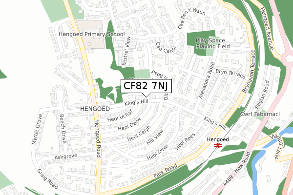 CF82 7NJ map - large scale - OS Open Zoomstack (Ordnance Survey)