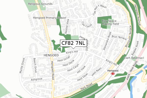 CF82 7NL map - large scale - OS Open Zoomstack (Ordnance Survey)