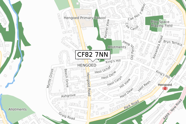 CF82 7NN map - large scale - OS Open Zoomstack (Ordnance Survey)