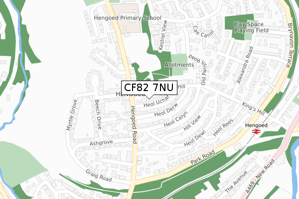 CF82 7NU map - large scale - OS Open Zoomstack (Ordnance Survey)