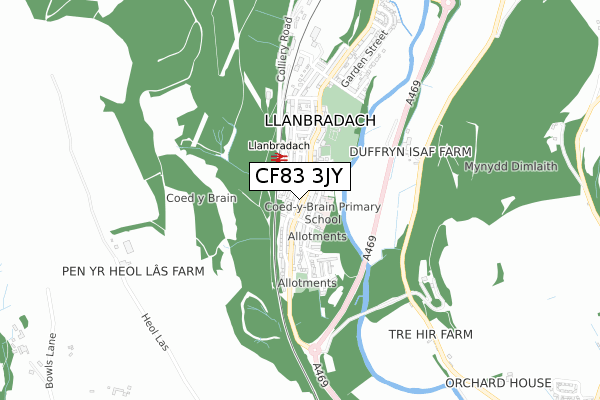 CF83 3JY map - small scale - OS Open Zoomstack (Ordnance Survey)