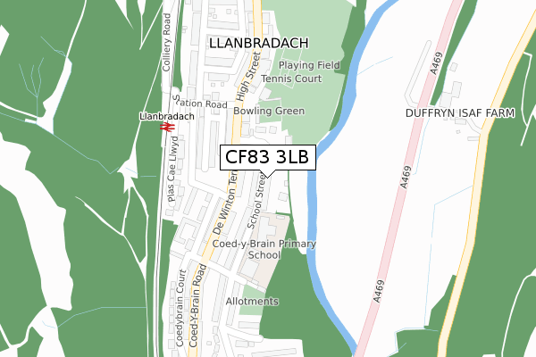 CF83 3LB map - large scale - OS Open Zoomstack (Ordnance Survey)