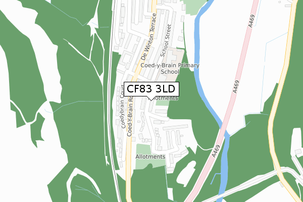 CF83 3LD map - large scale - OS Open Zoomstack (Ordnance Survey)