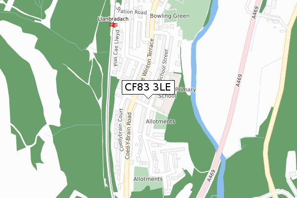 CF83 3LE map - large scale - OS Open Zoomstack (Ordnance Survey)