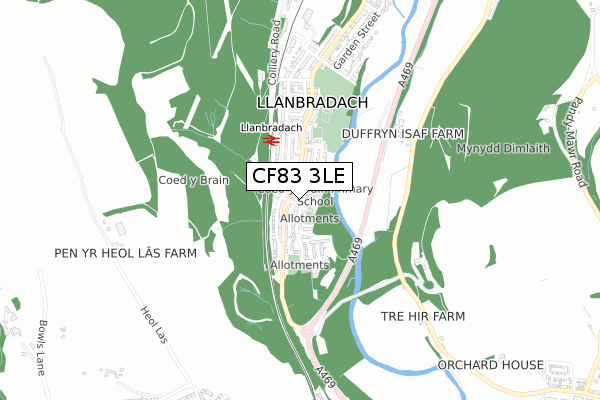 CF83 3LE map - small scale - OS Open Zoomstack (Ordnance Survey)