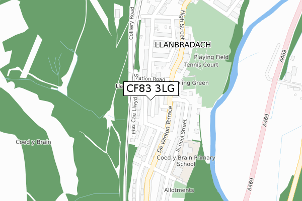 CF83 3LG map - large scale - OS Open Zoomstack (Ordnance Survey)