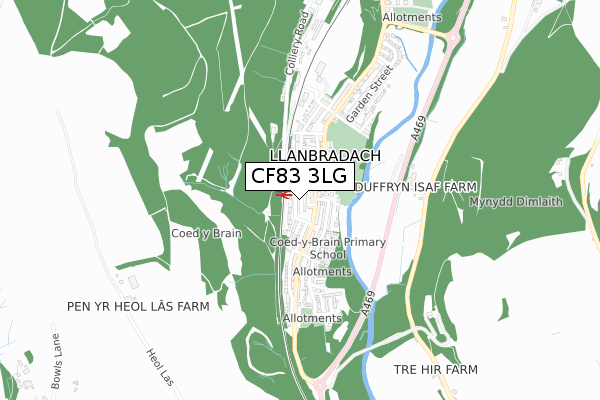 CF83 3LG map - small scale - OS Open Zoomstack (Ordnance Survey)