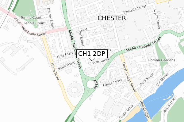 CH1 2DP map - large scale - OS Open Zoomstack (Ordnance Survey)