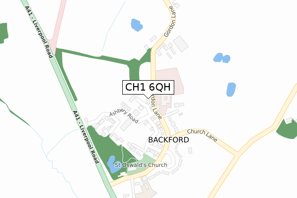 CH1 6QH map - large scale - OS Open Zoomstack (Ordnance Survey)