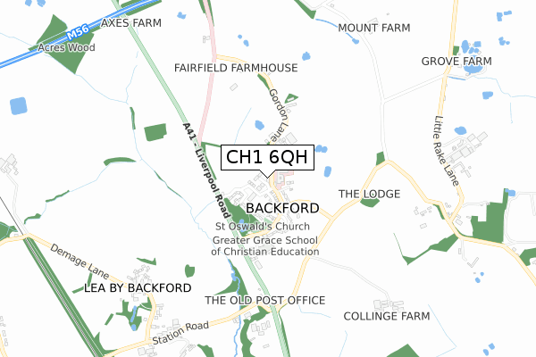 CH1 6QH map - small scale - OS Open Zoomstack (Ordnance Survey)