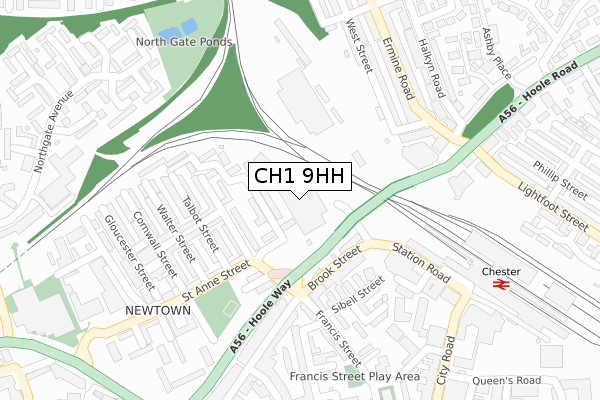 CH1 9HH map - large scale - OS Open Zoomstack (Ordnance Survey)