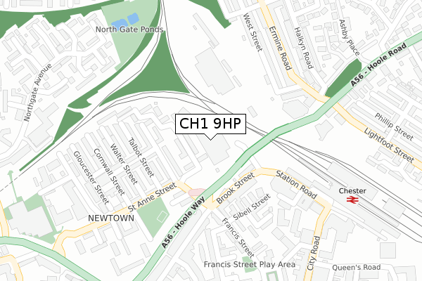 CH1 9HP map - large scale - OS Open Zoomstack (Ordnance Survey)
