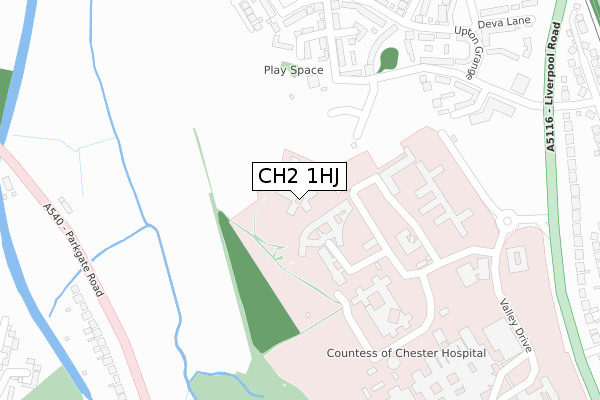 CH2 1HJ map - large scale - OS Open Zoomstack (Ordnance Survey)