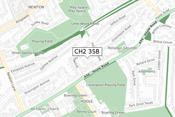 CH2 3SB map - large scale - OS Open Zoomstack (Ordnance Survey)