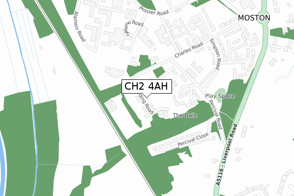 CH2 4AH map - large scale - OS Open Zoomstack (Ordnance Survey)