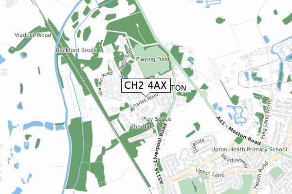 CH2 4AX map - small scale - OS Open Zoomstack (Ordnance Survey)