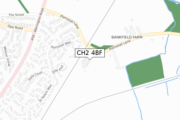 CH2 4BF map - large scale - OS Open Zoomstack (Ordnance Survey)
