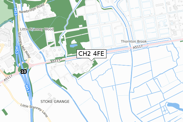 CH2 4FE map - small scale - OS Open Zoomstack (Ordnance Survey)