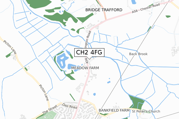 CH2 4FG map - small scale - OS Open Zoomstack (Ordnance Survey)