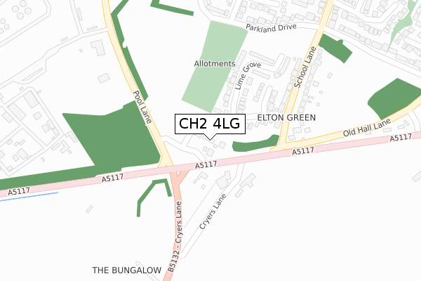 CH2 4LG map - large scale - OS Open Zoomstack (Ordnance Survey)