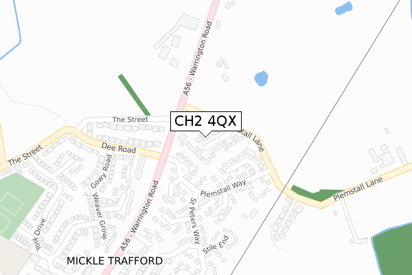 CH2 4QX map - large scale - OS Open Zoomstack (Ordnance Survey)