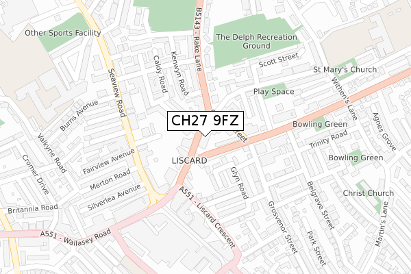 CH27 9FZ map - large scale - OS Open Zoomstack (Ordnance Survey)