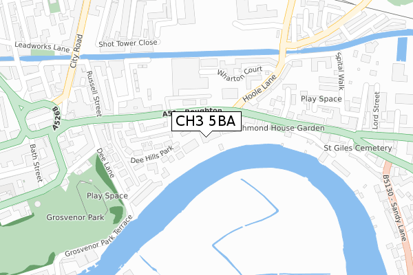 CH3 5BA map - large scale - OS Open Zoomstack (Ordnance Survey)