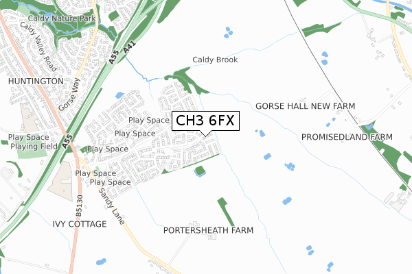 CH3 6FX map - small scale - OS Open Zoomstack (Ordnance Survey)