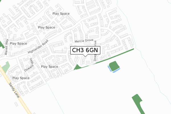 CH3 6GN map - large scale - OS Open Zoomstack (Ordnance Survey)