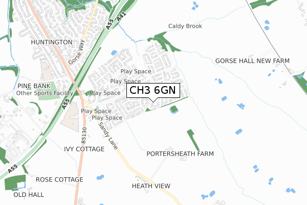 CH3 6GN map - small scale - OS Open Zoomstack (Ordnance Survey)