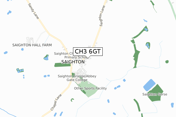 CH3 6GT map - small scale - OS Open Zoomstack (Ordnance Survey)