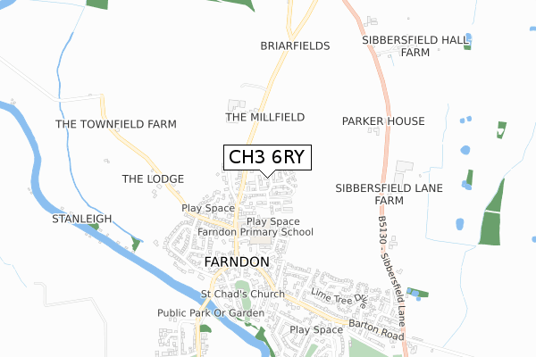 CH3 6RY map - small scale - OS Open Zoomstack (Ordnance Survey)