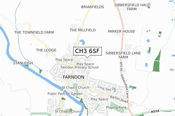 CH3 6SF map - small scale - OS Open Zoomstack (Ordnance Survey)