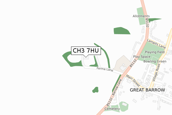 CH3 7HU map - large scale - OS Open Zoomstack (Ordnance Survey)