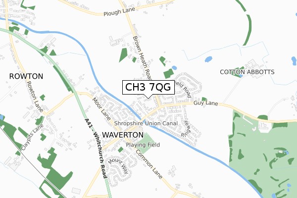 CH3 7QG map - small scale - OS Open Zoomstack (Ordnance Survey)