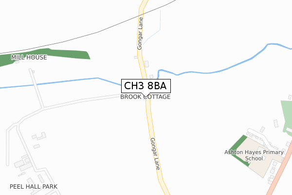 CH3 8BA map - large scale - OS Open Zoomstack (Ordnance Survey)