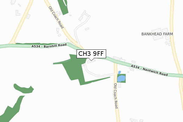 CH3 9FF map - large scale - OS Open Zoomstack (Ordnance Survey)